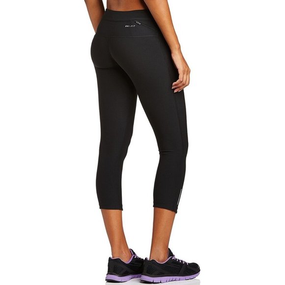 NIKE DRI FIT REFLECTIVE RUNNING CROPPED LEGGINGS - Picture 1 of 9